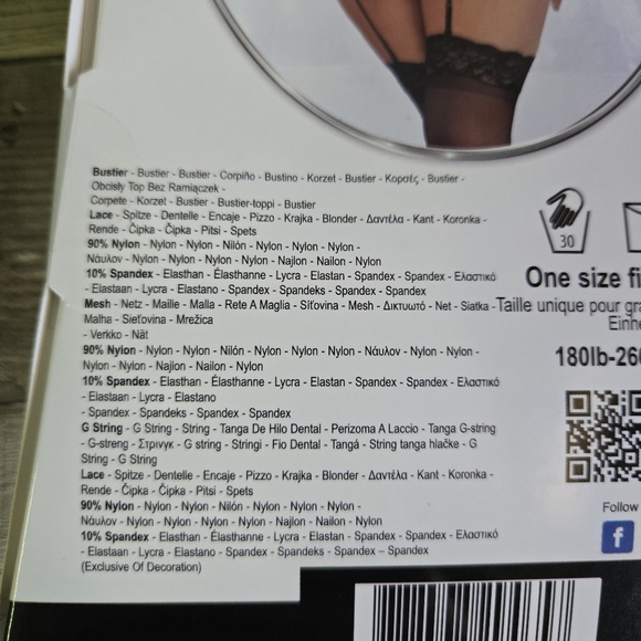 DREAMGIRL | Strappy Sheer Floral Lace Tie-Back Camigarter in Black sz PLUS - Picture 7 of 9